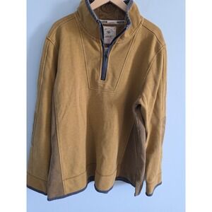 Fatface Mustard Yellow 100% Cotton Airlie Panel Quarter Zip Sweat Top Size XL